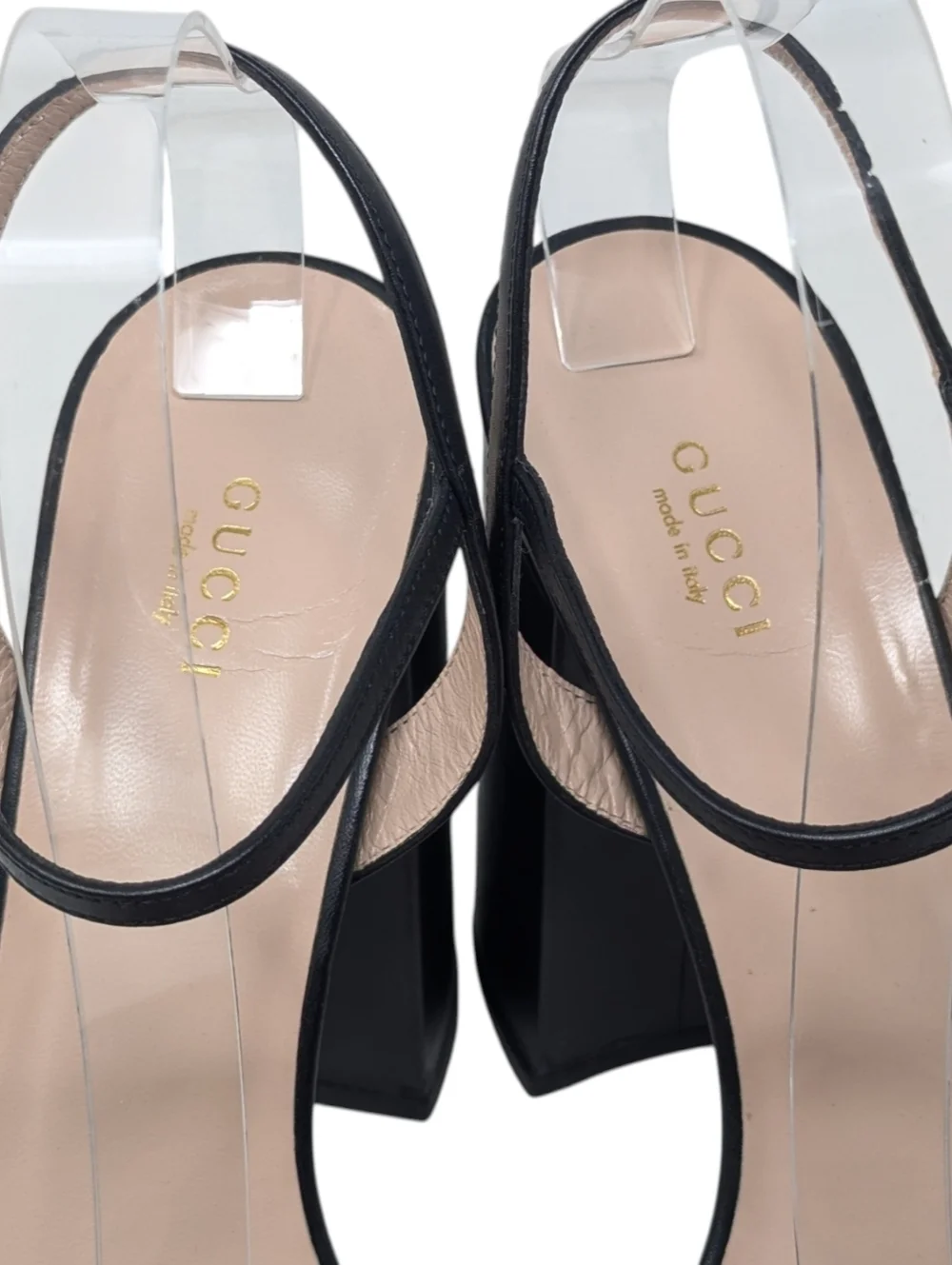 Gucci Marmont Black Platform Scalloped Double GG Dress Up Evening Sandal EU 41.5